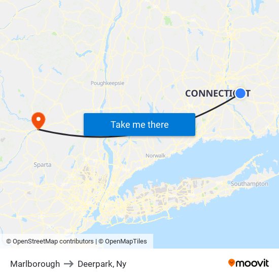 Marlborough to Deerpark, Ny map
