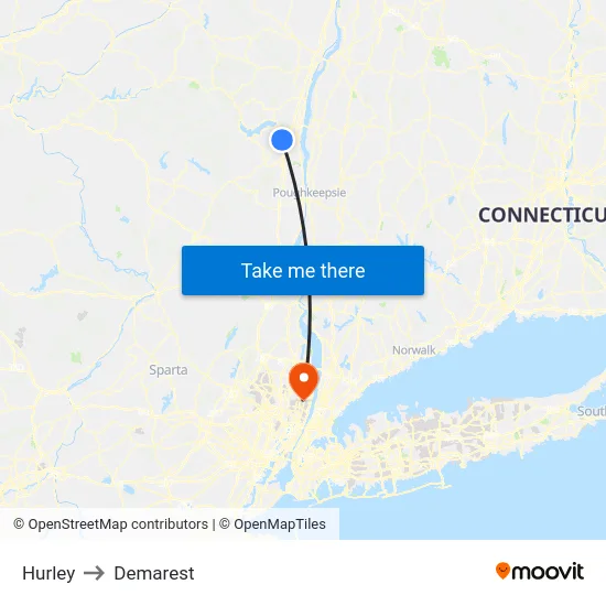 Hurley to Demarest map