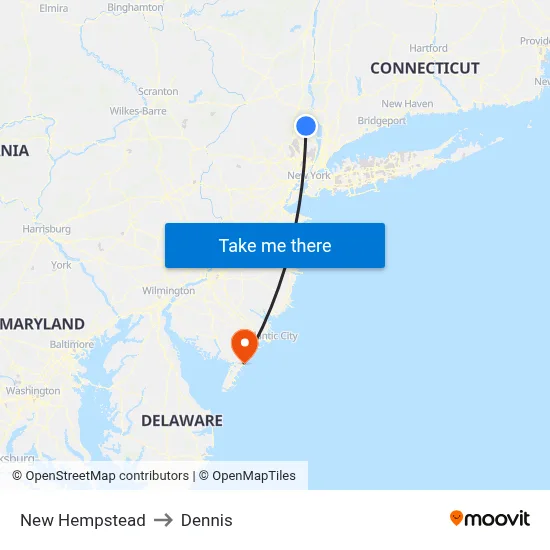 New Hempstead to Dennis map