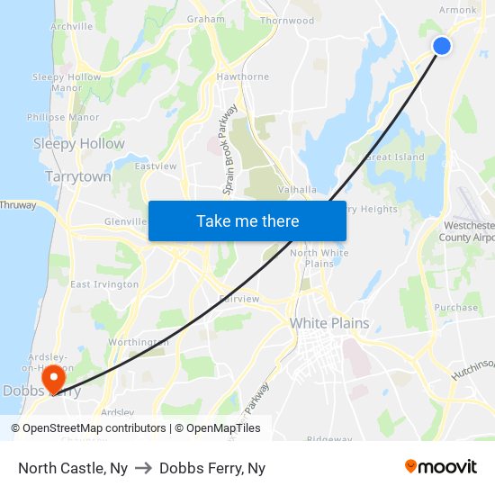 North Castle, Ny to North Castle, Ny map