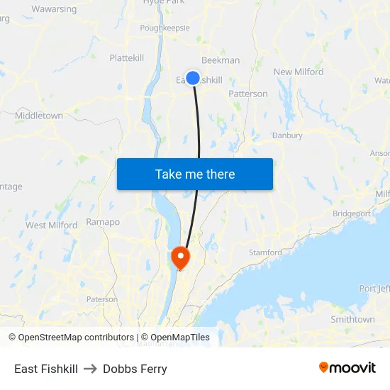 East Fishkill to Dobbs Ferry map