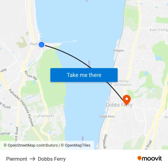 Piermont to Dobbs Ferry map