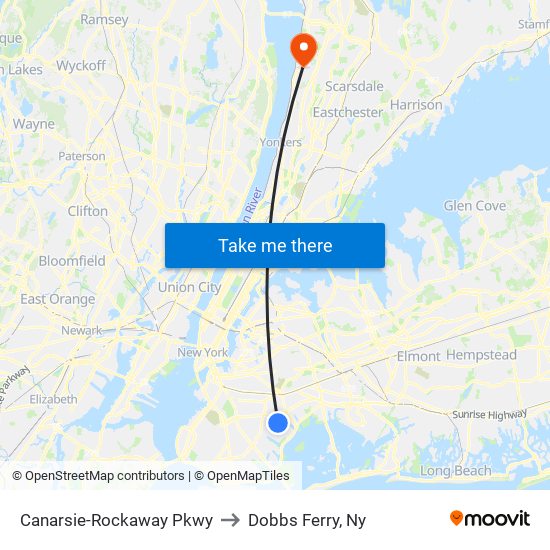 Canarsie-Rockaway Pkwy to Dobbs Ferry, Ny map