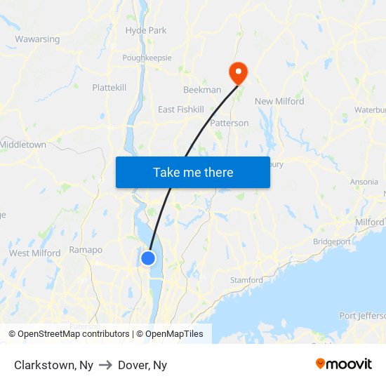 Clarkstown, Ny to Dover, Ny map