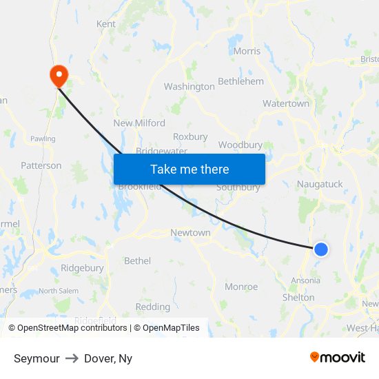 Seymour to Dover, Ny map