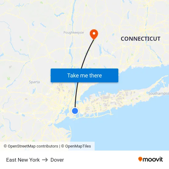 East New York to Dover map