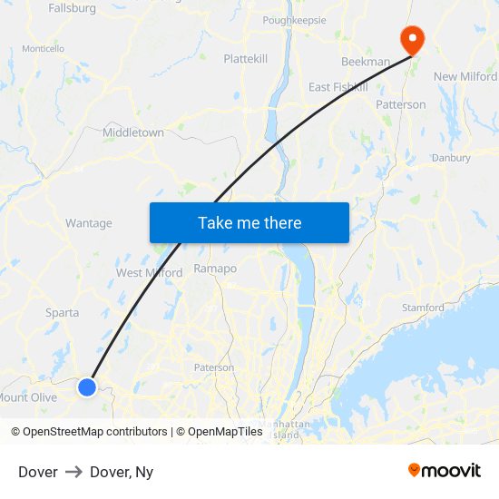 Dover to Dover, Ny map