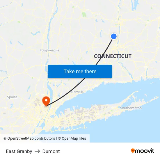 East Granby to Dumont map