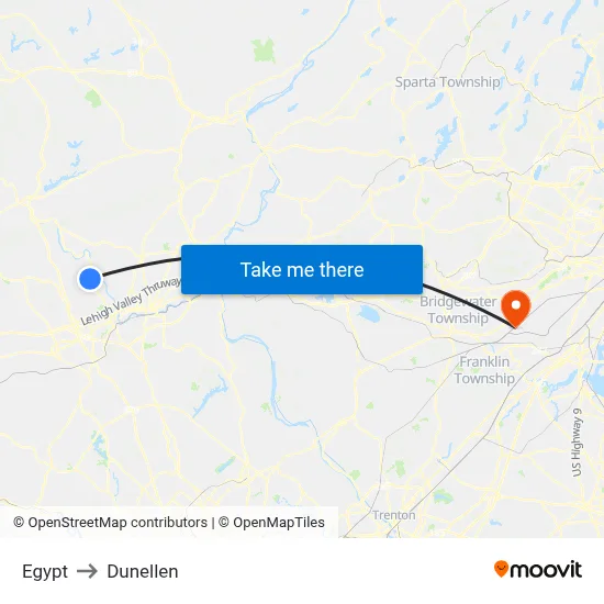 Egypt to Dunellen map