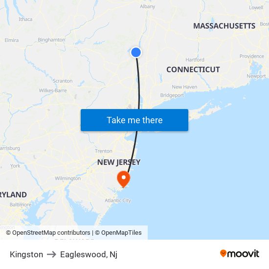 Kingston to Eagleswood, Nj map