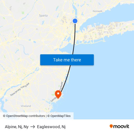 Alpine, Nj, Ny to Eagleswood, Nj map