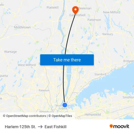Harlem-125th St. to East Fishkill map