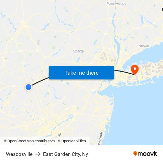 Wescosville to East Garden City, Ny map