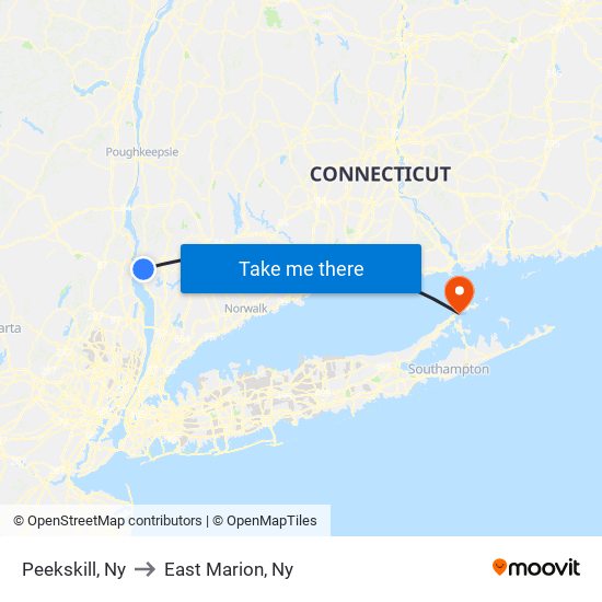 Peekskill, Ny to East Marion, Ny map