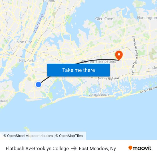 Flatbush Av-Brooklyn College to East Meadow, Ny map