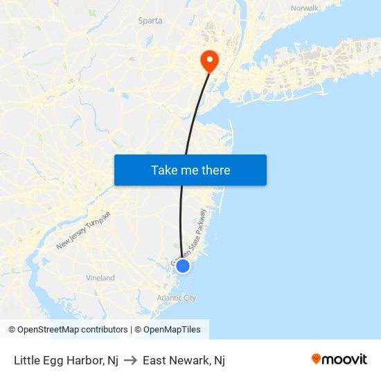 Little Egg Harbor, Nj to East Newark, Nj map