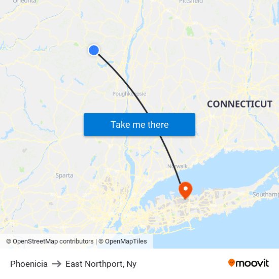 Phoenicia to East Northport, Ny map