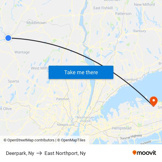 Deerpark, Ny to East Northport, Ny map