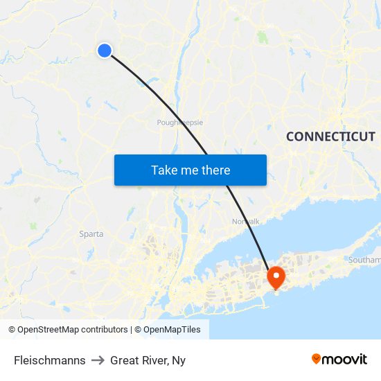 Fleischmanns to Great River, Ny map