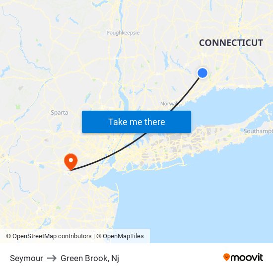 Seymour to Green Brook, Nj map