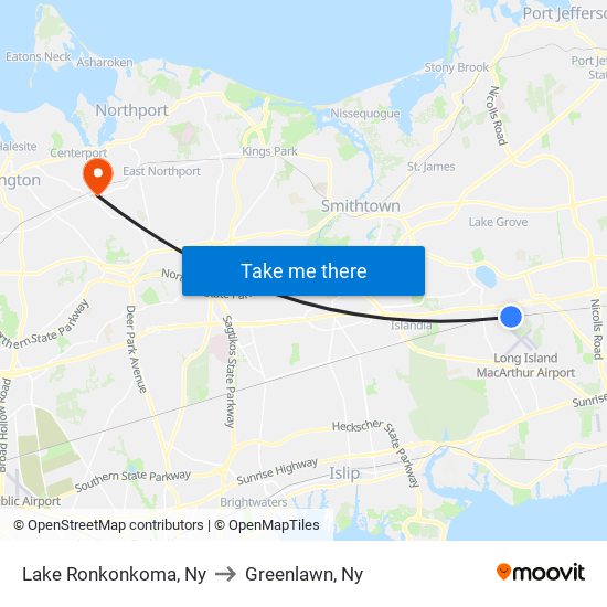 Lake Ronkonkoma, Ny to Greenlawn, Ny, New York - New Jersey with public ...