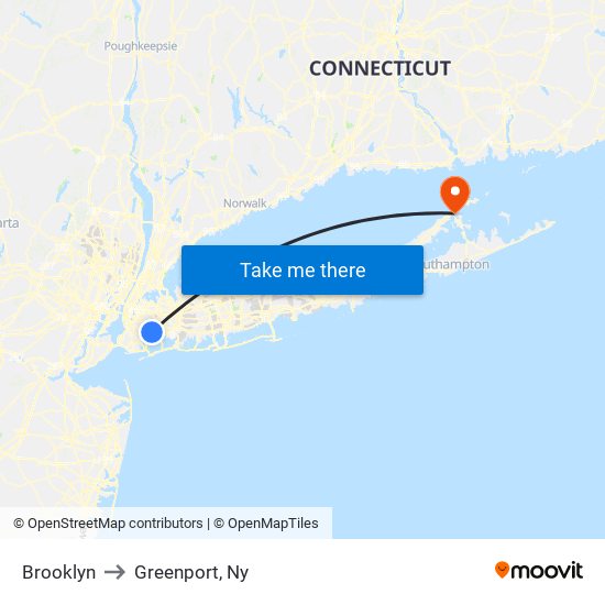 Brooklyn to Greenport, Ny map