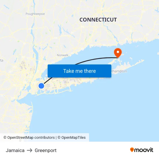 Jamaica to Greenport map