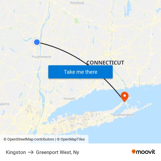 Kingston to Greenport West, Ny map