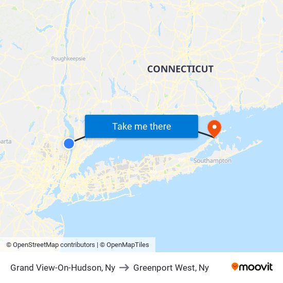 Grand View-On-Hudson, Ny to Greenport West, Ny map