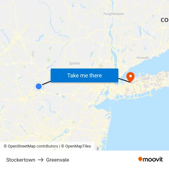 Stockertown to Greenvale map