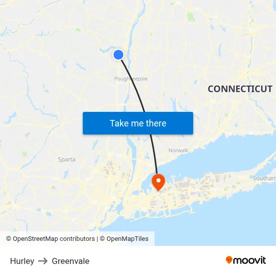Hurley to Greenvale map