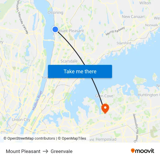 Mount Pleasant to Greenvale map