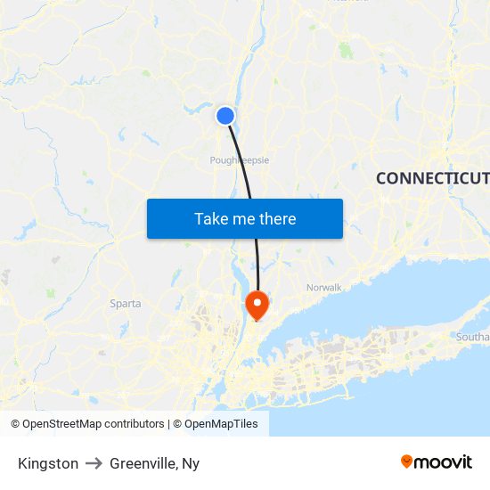 Kingston to Greenville, Ny map