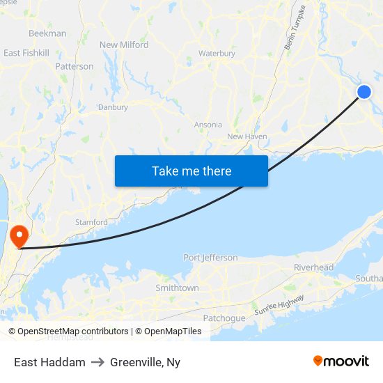 East Haddam to Greenville, Ny map