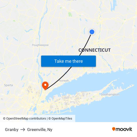 Granby to Greenville, Ny map