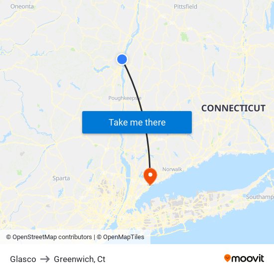 Glasco to Greenwich, Ct map