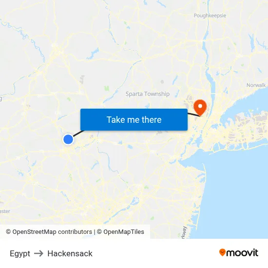 Egypt to Hackensack map
