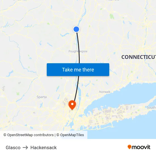 Glasco to Hackensack map