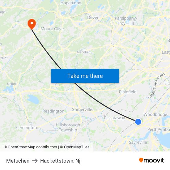 Map Of Hackettstown Nj Metuchen, Metuchen, Nj To Hackettstown, Nj, New York - New Jersey With  Public Transportation
