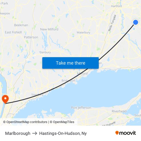 Marlborough to Hastings-On-Hudson, Ny map