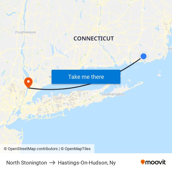 North Stonington to Hastings-On-Hudson, Ny map