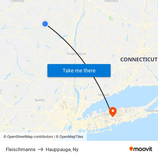 Fleischmanns to Hauppauge, Ny map