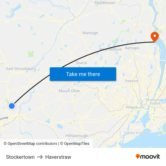 Stockertown to Haverstraw map