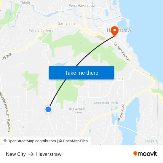 New City to Haverstraw map