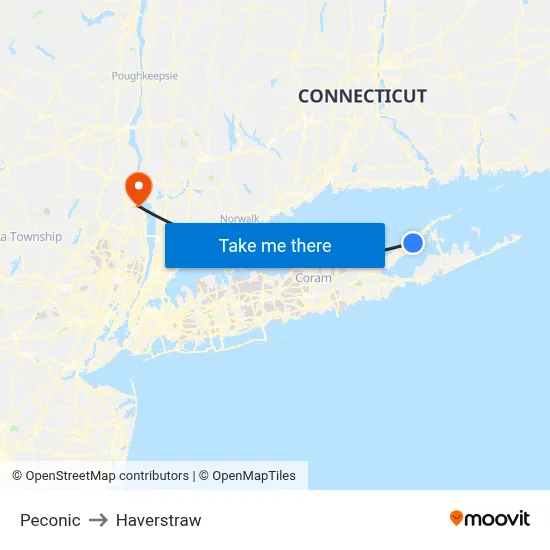 Peconic to Haverstraw map