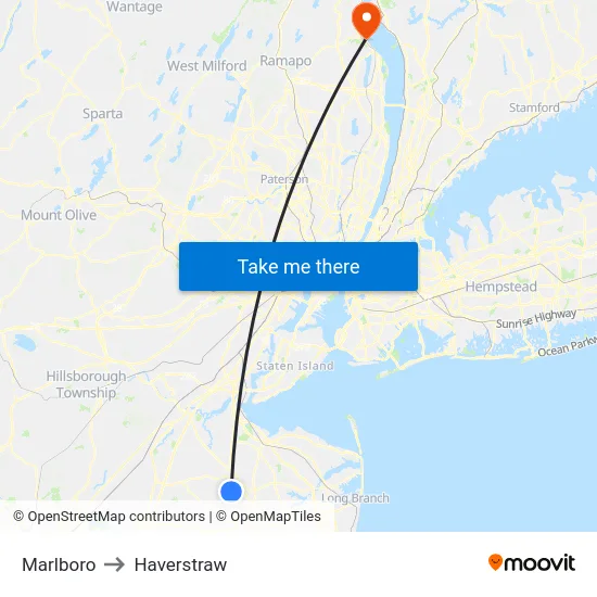 Marlboro to Haverstraw map