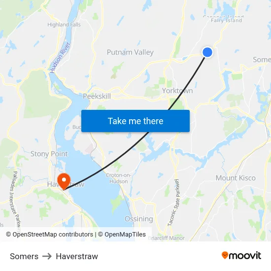 Somers to Haverstraw map