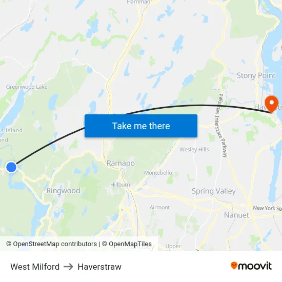 West Milford to Haverstraw map