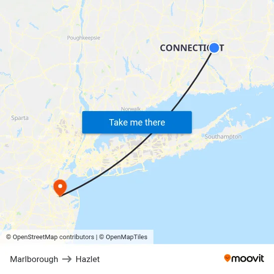 Marlborough to Hazlet map