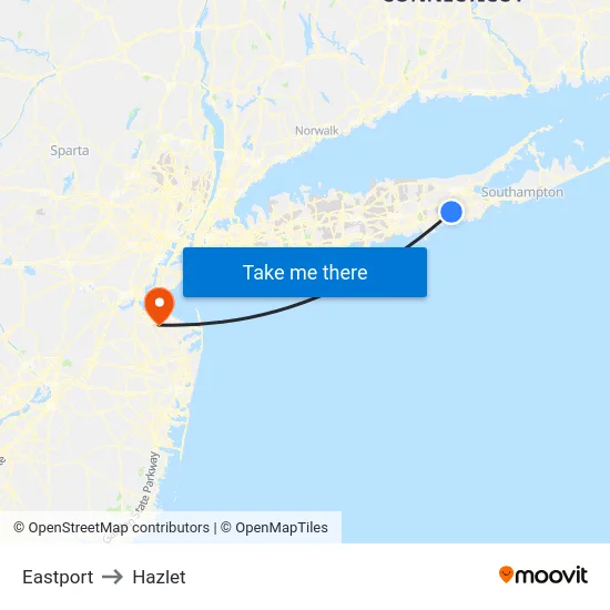 Eastport to Hazlet map